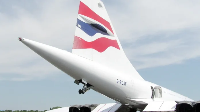 Dérive du Concorde G-BOAF, dernier Concorde à avoir volé, exposé à Filton près de Bristol
