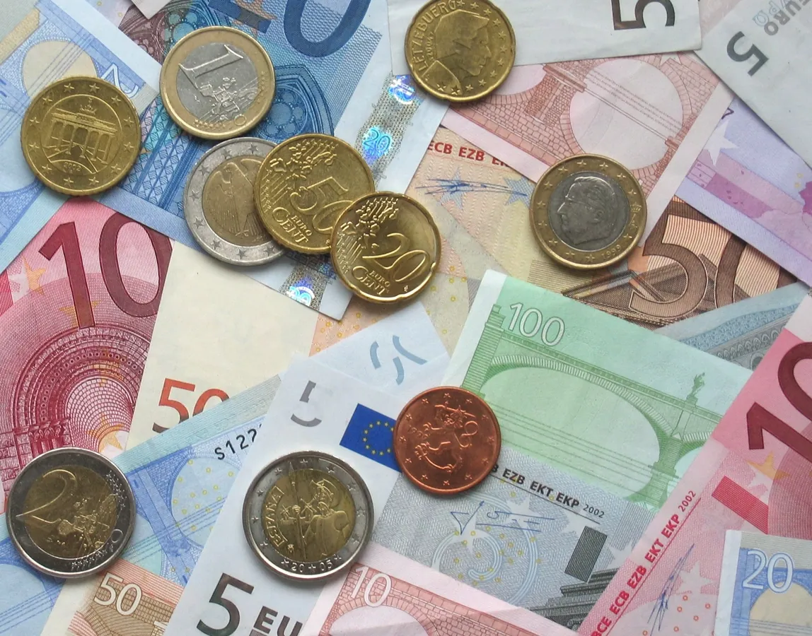 Pièces et billets en euros, illustrant l'usage du liquide en zone euro